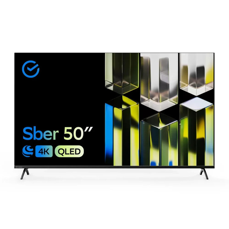 50" Телевизор Sber SDX 50UQ5230T QLED черный 3840x2160, 4K Ultra HD, 60 Гц, Wi-Fi, Smart TV, Салют ТВ