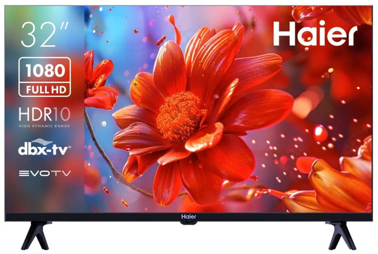 32" Телевизор Haier 32 Smart TV S2 черный 1920x1080, Full HD, 60 Гц, Wi-Fi, Smart TV, Android TV