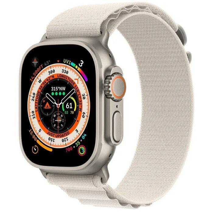 Apple Watch Ultra 49 мм Titanium Case Starlight Alpine Loop