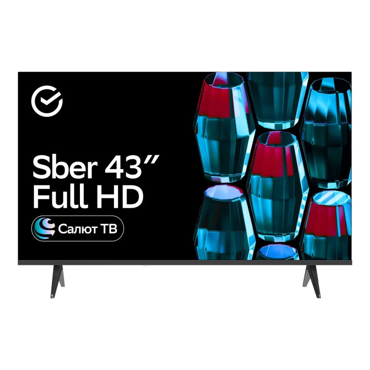 43" Телевизор Sber SDX 43F2139 черный 1920x1080, Full HD, 60 Гц, Wi-Fi, Smart TV, Салют ТВ