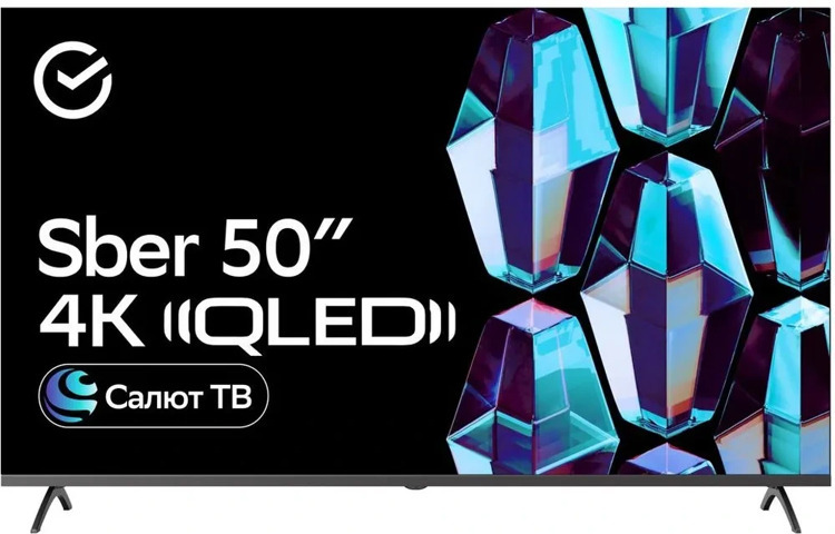 50" Телевизор Sber SDX 50UQ5235 QLED титан 3840x2160, 4K Ultra HD, 60 Гц, Wi-Fi, Smart TV, Салют ТВ